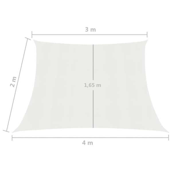 The Living Store Solsegel 160 g/m² vit 3/4x2 m HDPE - Parasoll & solskydd