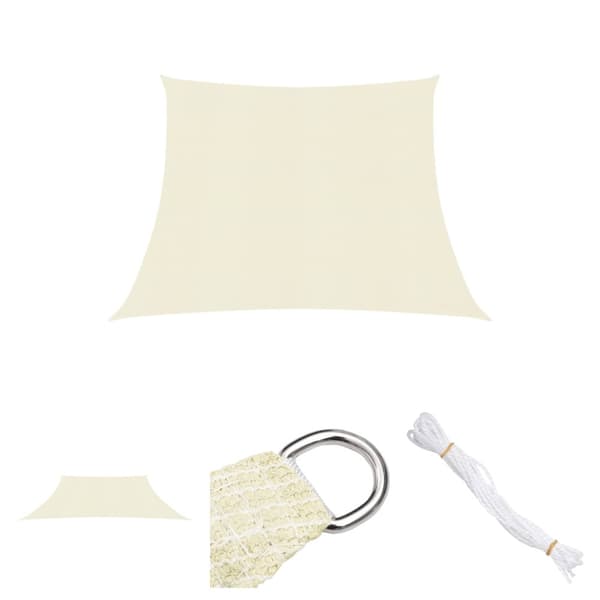 The Living Store Aurinkopurje 160 g/m² kerma 3/4x3 m HDPE - Päivän- & aurinkovarjot