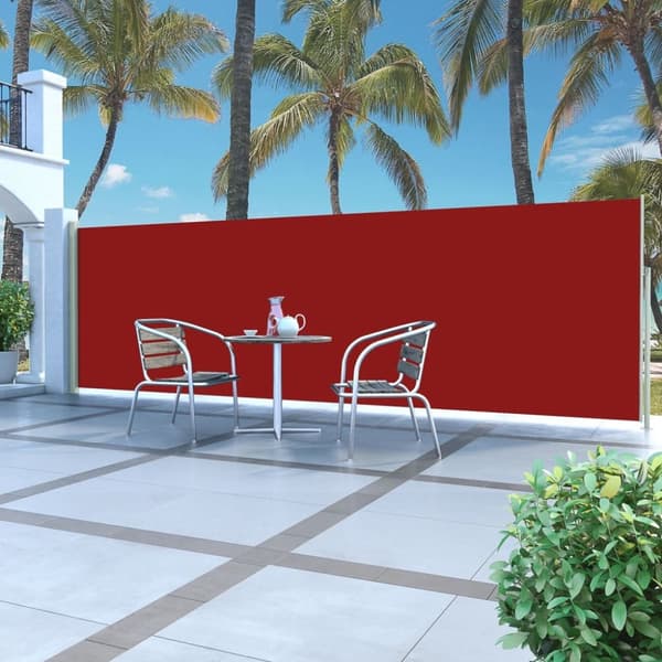 The Living Store Infällbar sidomarkis 160x500 cm röd - Parasoll & solskydd