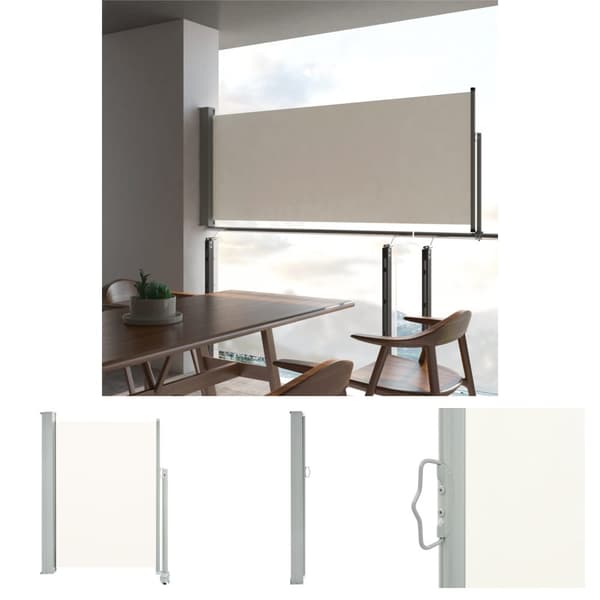 The Living Store Sisäänvedettävä terassin sivumarkiisi 100 x 300 cm kerma -  Päivän- & aurinkovarjot