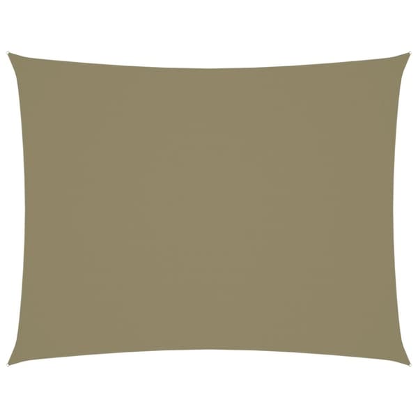The Living Store solsejl 3,5x4,5 m rektangulær oxfordstof beige -  Parasoller og solskærme