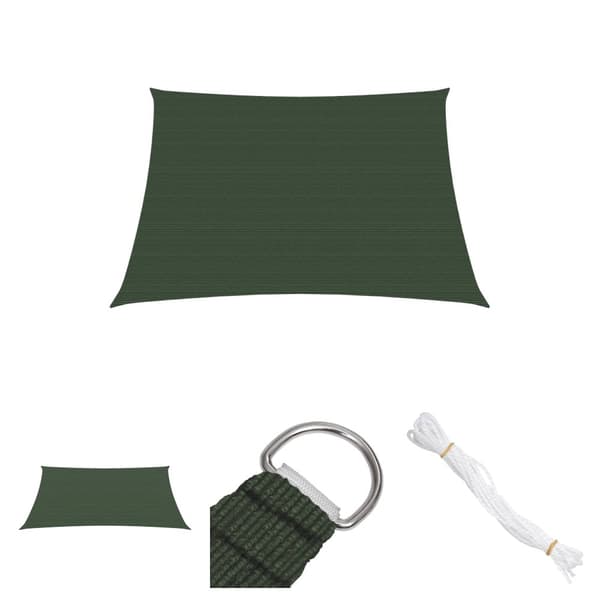 The Living Store Solsegel 160 g/m² mörkgrön 3/4x2 m HDPE - Parasoll & solskydd