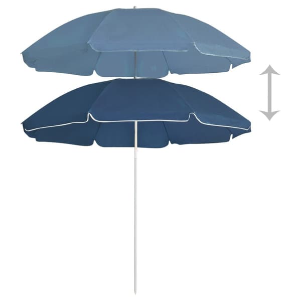 The Living Store parasol med stålstang 180 cm blå -  Parasoller og solskærme
