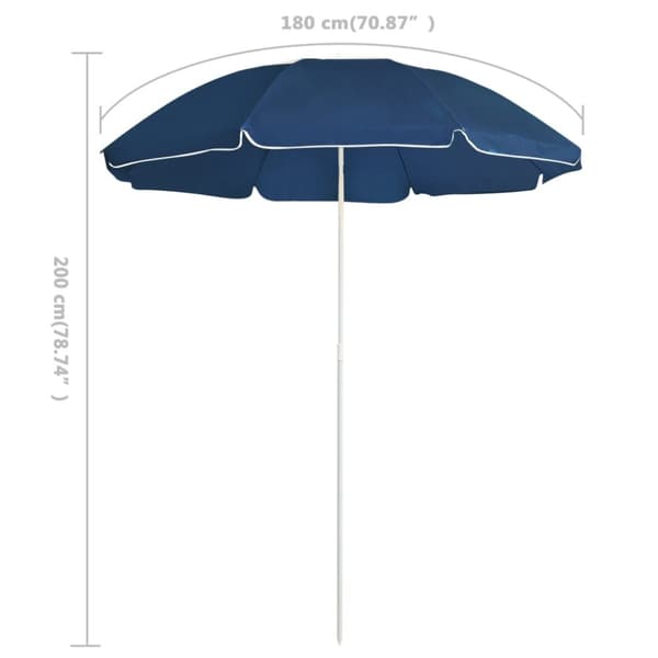 The Living Store parasol med stålstang 180 cm blå -  Parasoller og solskærme