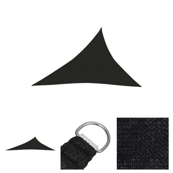 The Living Store solsejl 3x4x5 m 160 g/m² HDPE sort -  Parasoller og solskærme