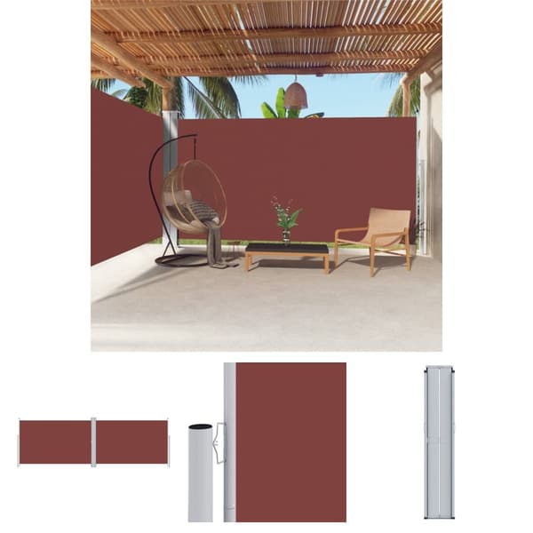 The Living Store Infällbar sidomarkis 200x600 cm brun - Parasoll & solskydd