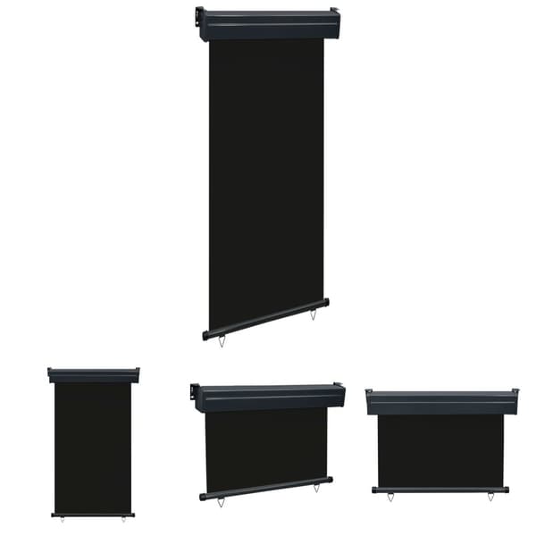 The Living Store sidemarkise til altan 105x250 cm sort -  Parasoller og solskærme