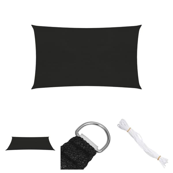 The Living Store Aurinkopurje 160 g/m² musta 2x5 m HDPE -  Päivän- & aurinkovarjot