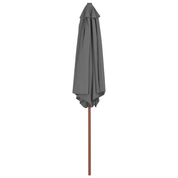 The Living Store Trädgårdsparasoll med trästång 270 cm antracit -  Parasoll & solskydd