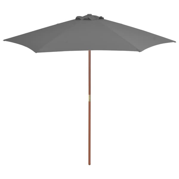 The Living Store Trädgårdsparasoll med trästång 270 cm antracit - Parasoll & solskydd