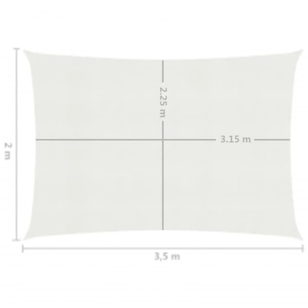 The Living Store Aurinkopurje 160 g/m² valkoinen 2x3,5 m HDPE -  Päivän- & aurinkovarjot