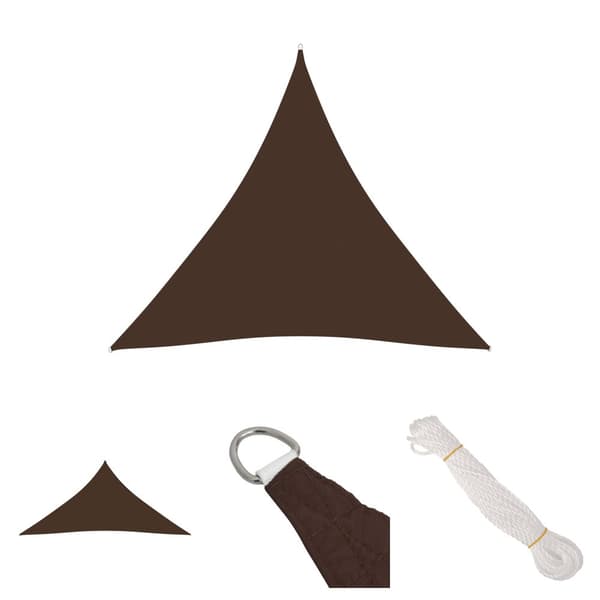 The Living Store Solsegel oxfordtyg trekantigt 4x4x4 m brun -  Parasoll & solskydd
