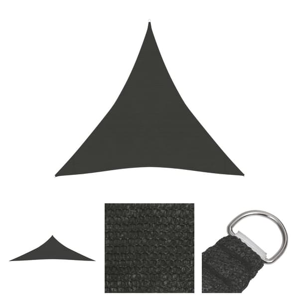 The Living Store solsejl 160 g/m² 4,5x4,5x4,5 m HDPE antracitgrå - Parasoller og solskærme