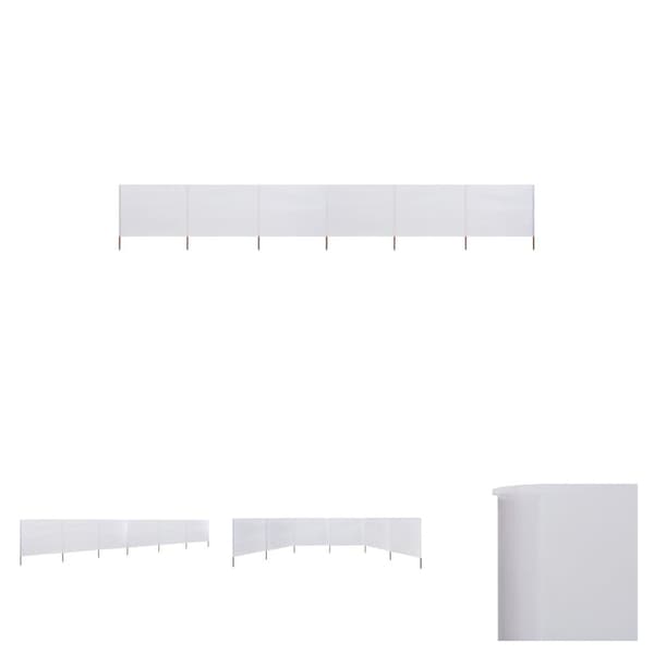 The Living Store 6-panels læsejl 800x160 cm stof sandhvid -  Parasoller og solskærme