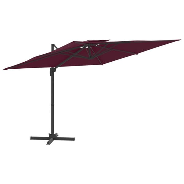 The Living Store hængeparasol med dobbelt top 300x300 cm Bordeaux -  Parasoller og solskærme