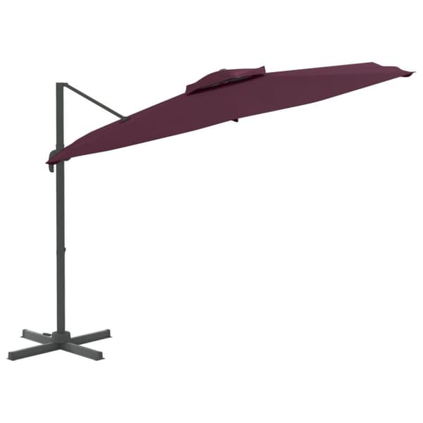 The Living Store hængeparasol med dobbelt top 300x300 cm Bordeaux -  Parasoller og solskærme