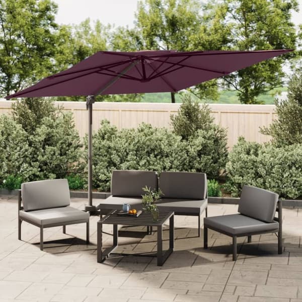 The Living Store hængeparasol med dobbelt top 300x300 cm Bordeaux -  Parasoller og solskærme