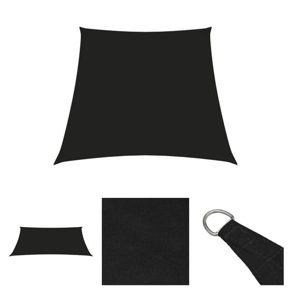 The Living Store solsejl 2/4x3 m trapezformet oxfordstof sort - Parasoller og solskærme