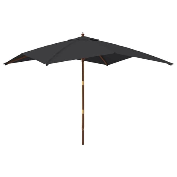 The Living Store haveparasol med træstang 300x300x273 cm sort - Parasoller og solskærme