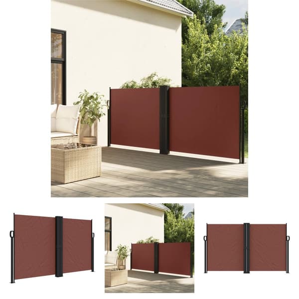 The Living Store Infällbar sidomarkis brun 140x1200 cm -  Parasoll & solskydd