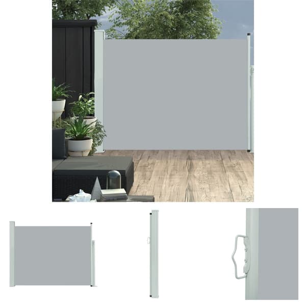 The Living Store Sisäänvedettävä terassin sivumarkiisi 140x500 cm harmaa -  Päivän- & aurinkovarjot