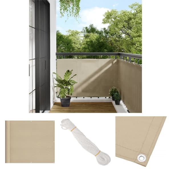 The Living Store altanafskærmning 90x800 cm 100 % polyester beige -  Parasoller og solskærme