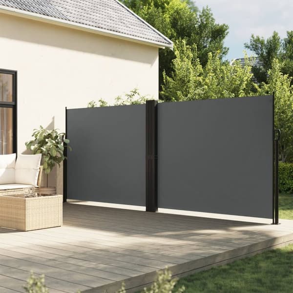 The Living Store Infällbar sidomarkis 180x600 cm antracit - Parasoll & solskydd