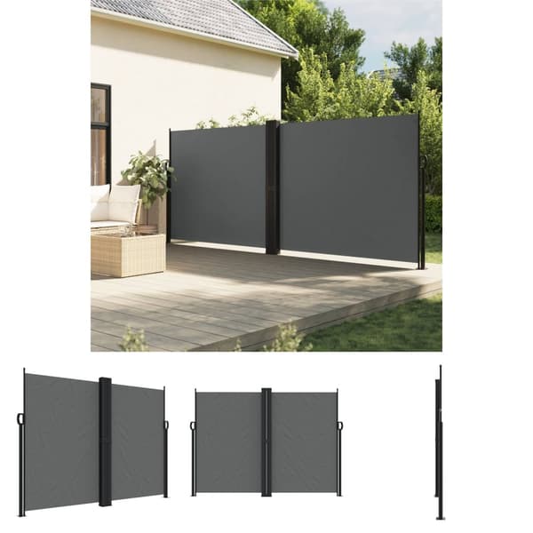 The Living Store Infällbar sidomarkis 180x600 cm antracit -  Parasoll & solskydd