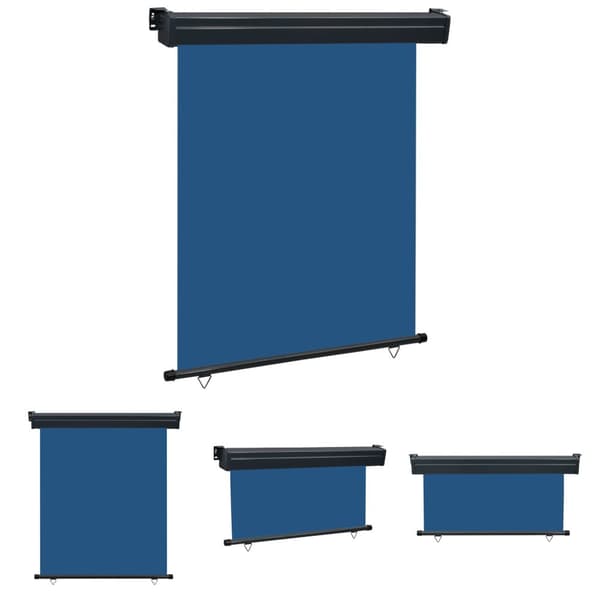 The Living Store sidemarkise til altan 140x250 cm blå -  Parasoller og solskærme
