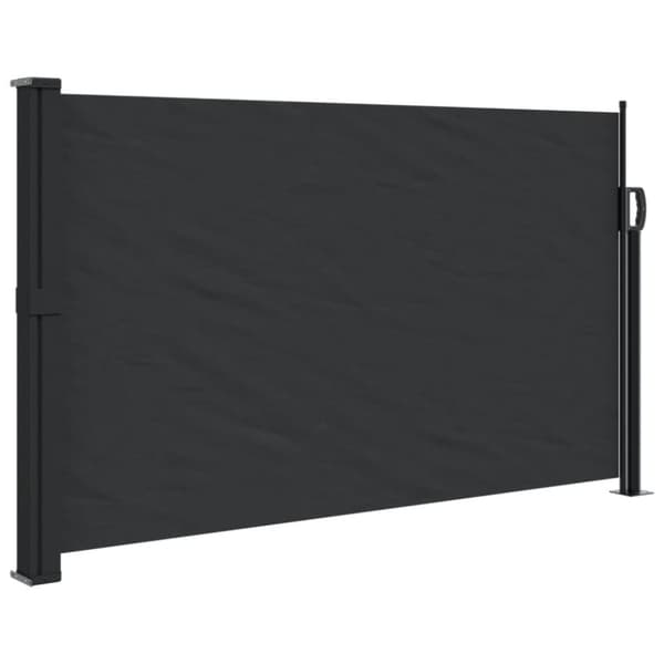 The Living Store sidemarkise 120x500 cm sammenrullelig sort -  Parasoller og solskærme
