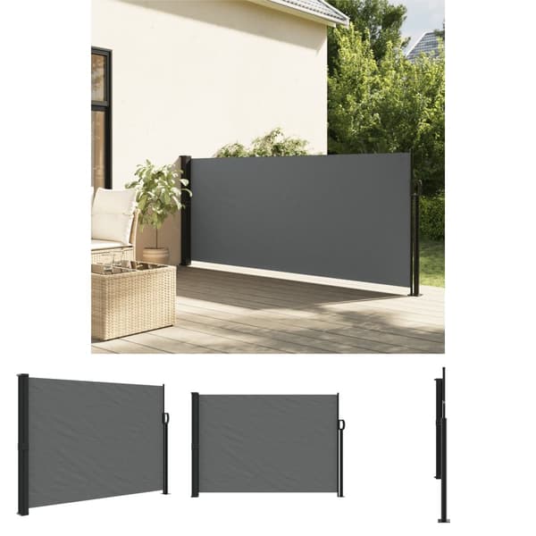 The Living Store Sisäänvedettävä sivumarkiisi 140x600 cm antrasiitti - Päivän- & aurinkovarjot