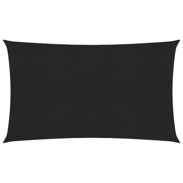The Living Store solsejl 160 g/m² 3x6 m HDPE sort -  Parasoller og solskærme