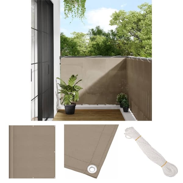 The Living Store Parvekesuoja taupe 120x700 cm 100% polyesteri Oxford polyesteri -  Päivän- & aurinkovarjot