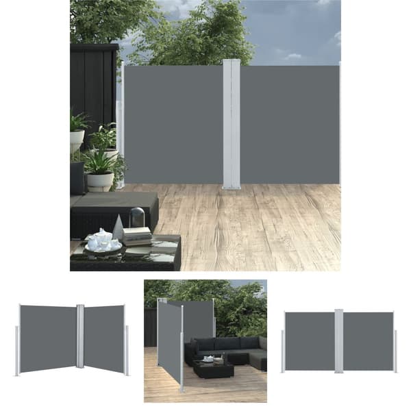 The Living Store Sisäänvedettävä sivumarkiisi 140x600 cm antrasiitti -  Päivän- & aurinkovarjot