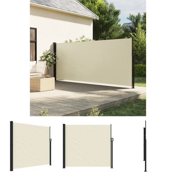 The Living Store Sisäänvedettävä sivumarkiisi kerma 180x600 cm - Päivän- & aurinkovarjot