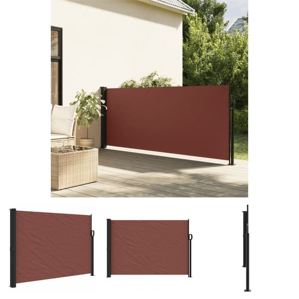 The Living Store Infällbar sidomarkis brun 140x600 cm - Parasoll & solskydd