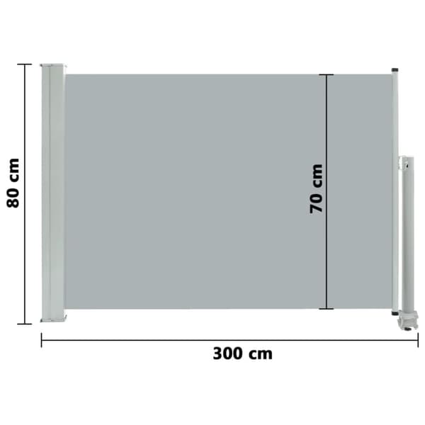 Päivän- & aurinkovarjot - Living Sisäänvedettävä terassin sivumarkiisi 80x300 cm harmaa