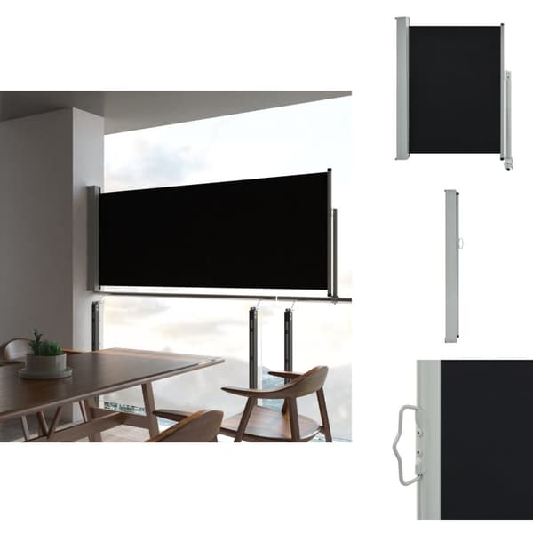 Päivän- & aurinkovarjot - Living Sisäänvedettävä terassin sivumarkiisi 100 x 300 cm musta