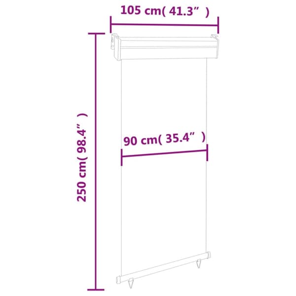 Parasoller og solskærme - Living sidemarkise til altan 105x250 cm cremefarvet