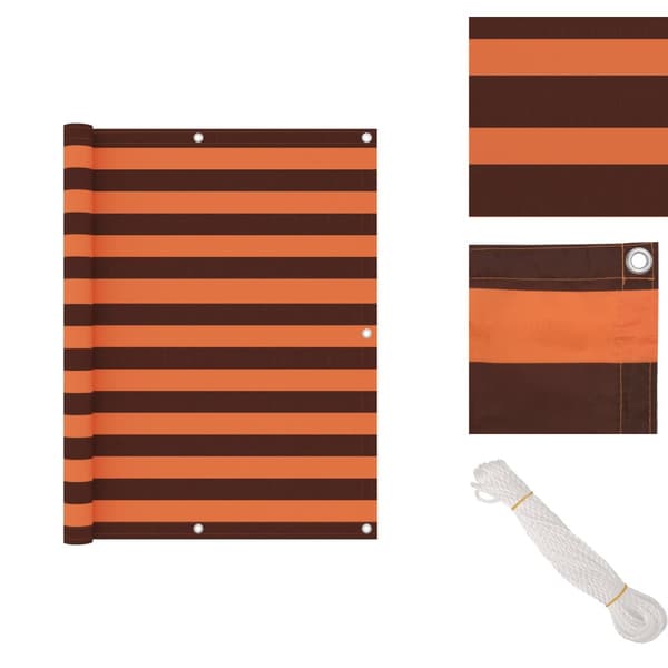 Parasoller og solskærme - Living altanafskærmning 120x500 cm oxfordstof orange og brun