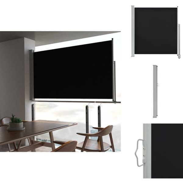 Päivän- & aurinkovarjot - Living Sisäänvedettävä terassin sivumarkiisi 140 x 300 cm musta