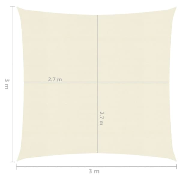 Päivän- & aurinkovarjot - Living Aurinkopurje 160 g/m² kerma 3x3 m HDPE