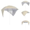 Miniatyrbillede 1 af 10: Parasoller og solskærme - Living strandparasol med sidevægge 215 cm sandfarvet