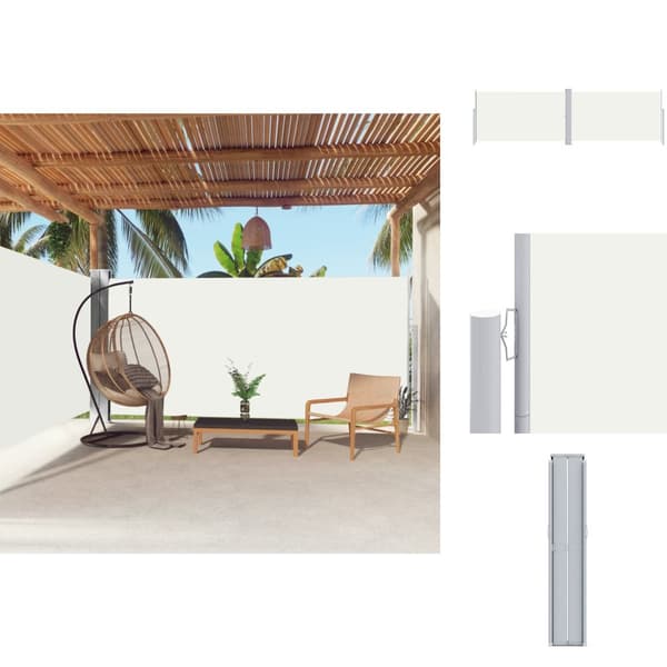 Parasoll & solskydd - Living Infällbar sidomarkis 180x600 cm gräddvit