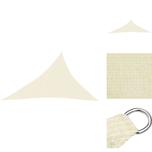 Parasoller og solskærme - Living solsejl 3x4x5 m 160 g/m² HDPE cremefarvet