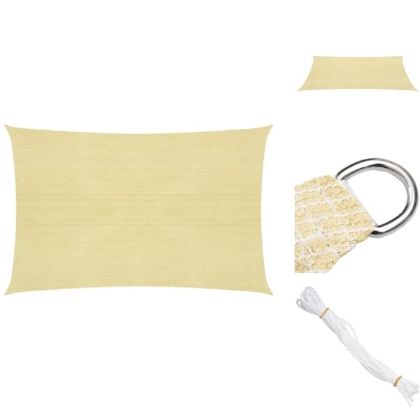 Parasoller og solskærme - Living solsejl 2,5x4 m HDPE 160 g/m² beige