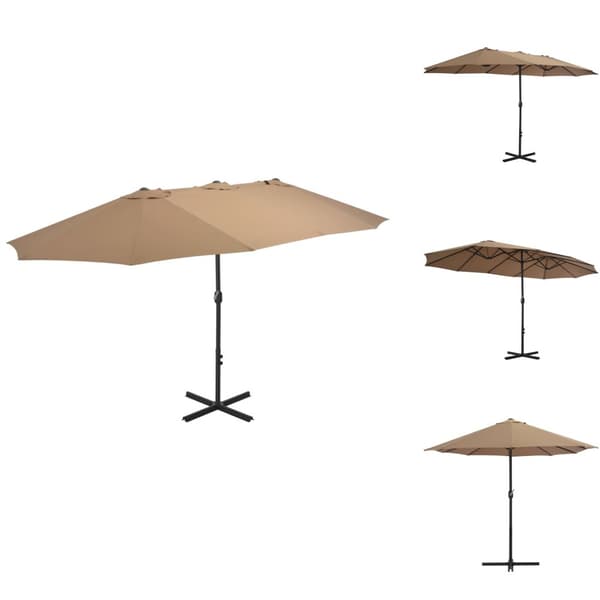 Parasoll & solskydd - Living Trädgårdsparasoll med aluminiumstång 460x270 cm taupe