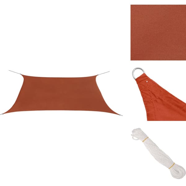 Parasoller og solskærme - Living solsejl Oxfordstof rektangulær 2 x 4 m terracotta