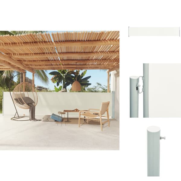 Parasoll & solskydd - Living Infällbar sidomarkis 117x600 cm gräddvit