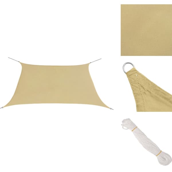 Parasoller og solskærme - Living solsejl Oxfordstof firkantet 3,6 x 3,6 m beige